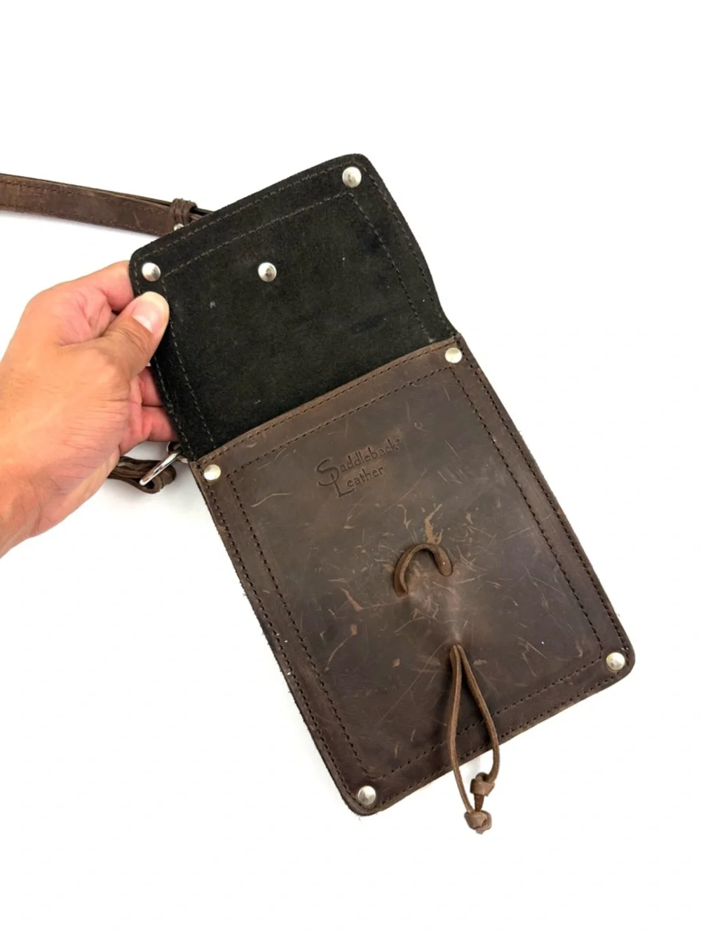 Saddleback Leather Company Pouch Crossbody Bag Dark Brown